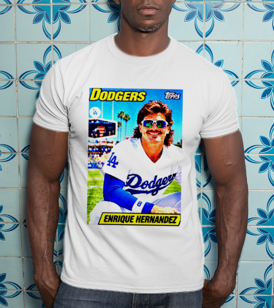 Dodgers Enrique Hernandez Topps Trading Card T-Shirt