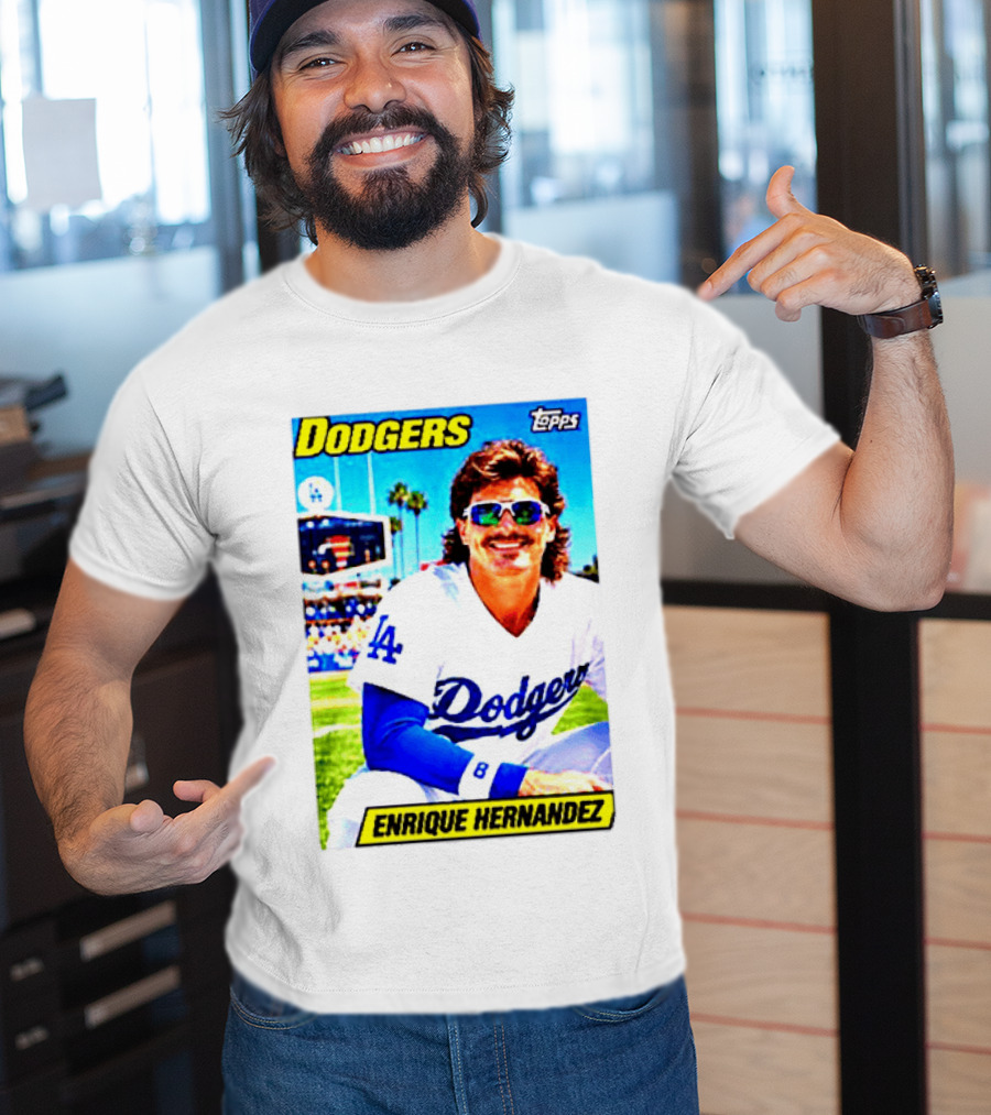 Dodgers Enrique Hernandez Topps Trading Card T-Shirt
