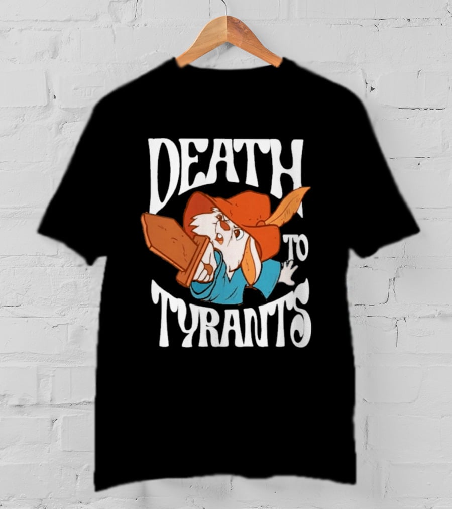 Skippy Rabbit Death To Tyrants Fearless Revolution Cartoon Rabbit T-Shirt