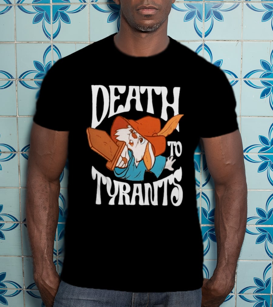 Skippy Rabbit Death To Tyrants Fearless Revolution Cartoon Rabbit T-Shirt