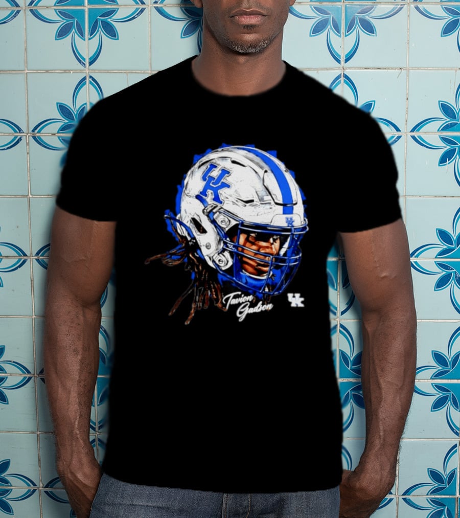 Tavion Gadson Kentucky Wildcats NCAA Football Helmet Head Swag T-Shirt