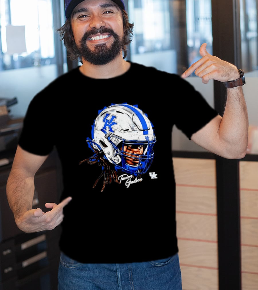Tavion Gadson Kentucky Wildcats NCAA Football Helmet Head Swag T-Shirt