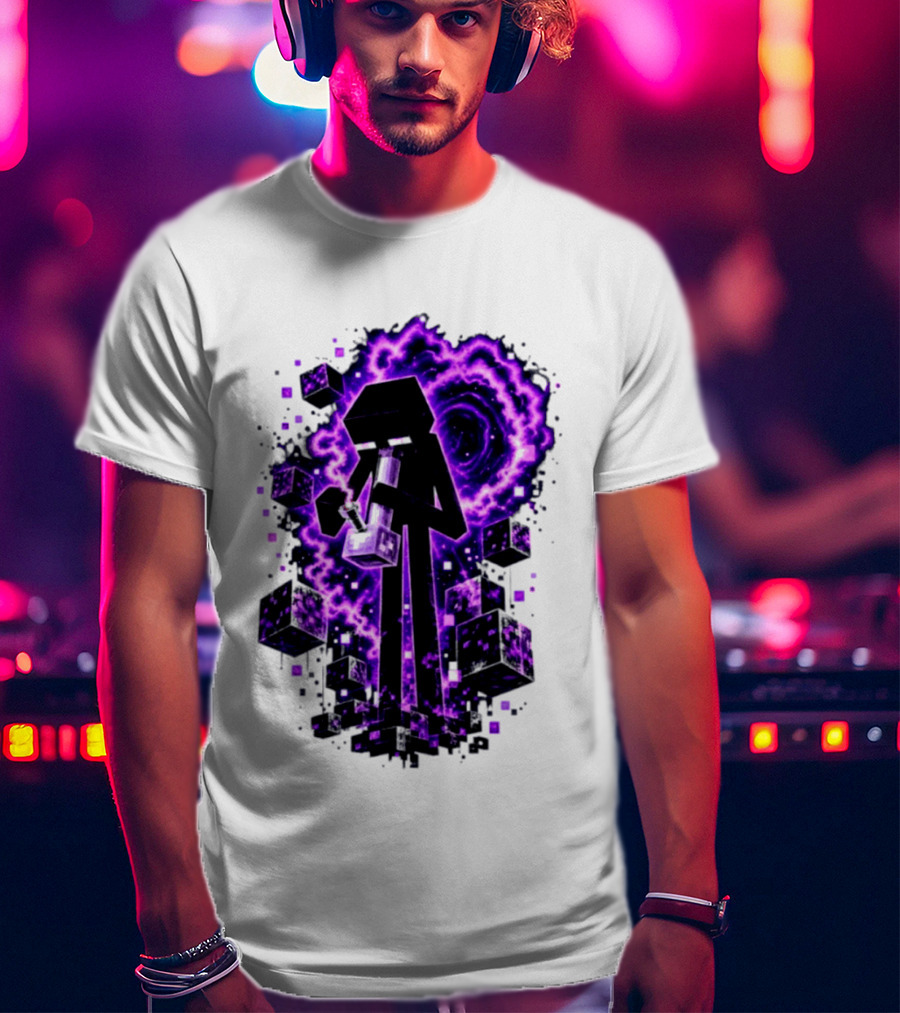 Enderman Purple Vortex Bong Villain Gaming T-Shirt