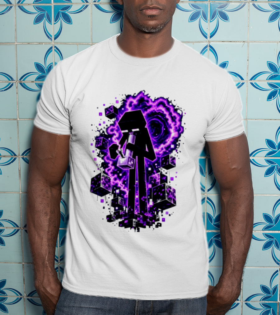 Enderman Purple Vortex Bong Villain Gaming T-Shirt