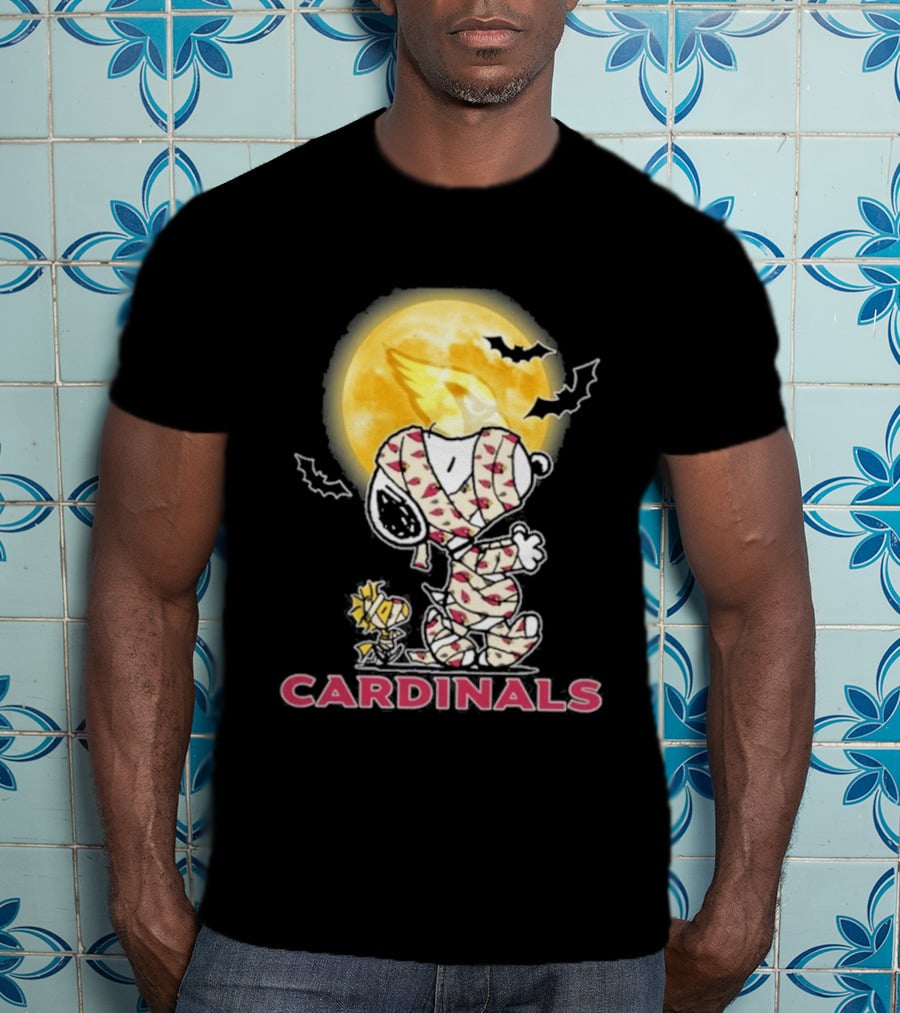 Arizona Cardinals Snoopy Woodstock Halloween Holiday 2026 Moon Bats T-Shirt