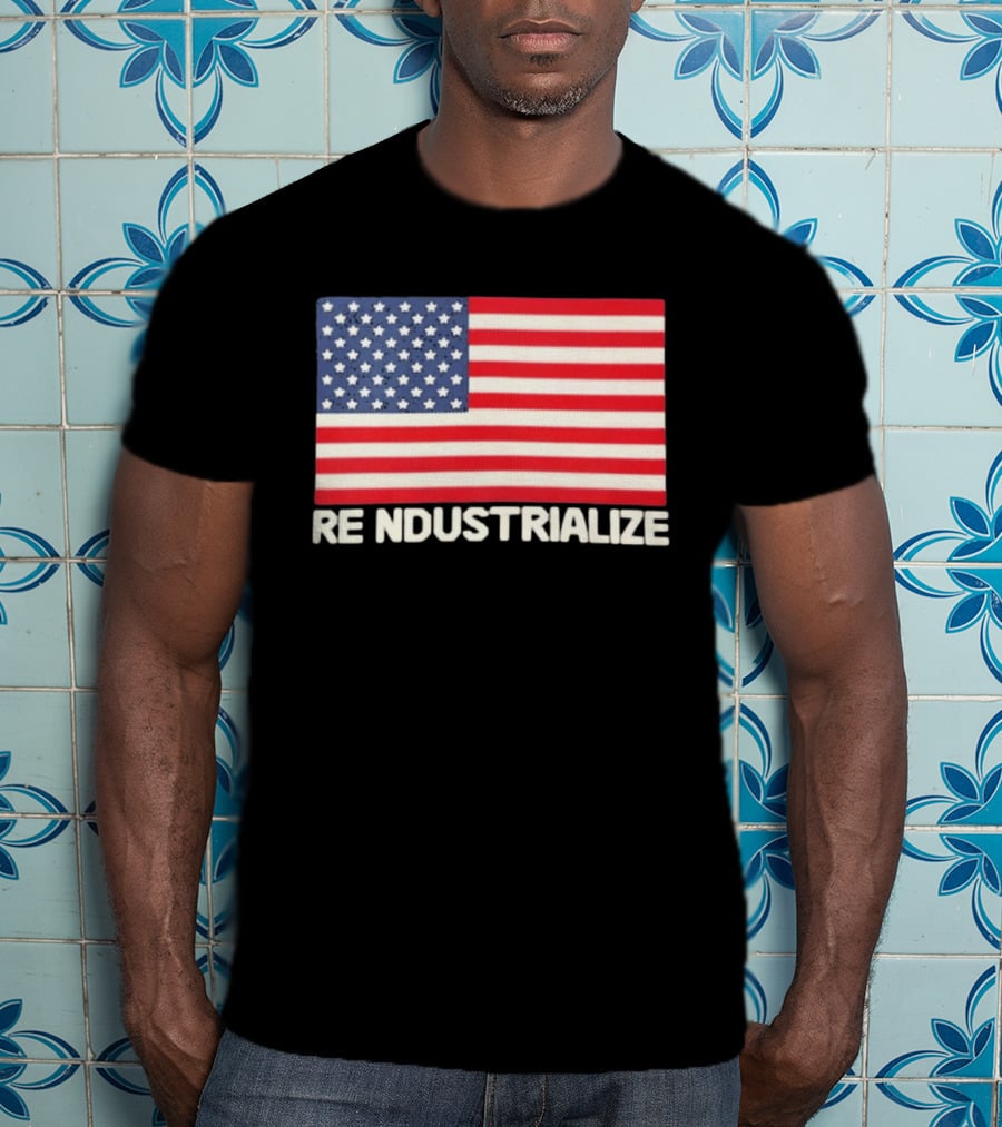 Reindustrialize United States Flag Stars And Stripes T-Shirt