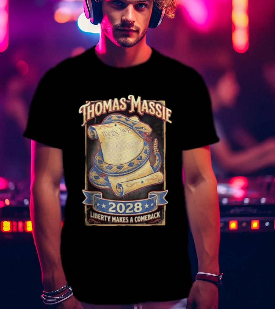 Thomas Massie 2028 Liberty Makes A Comeback We The People Snake T-Shirt