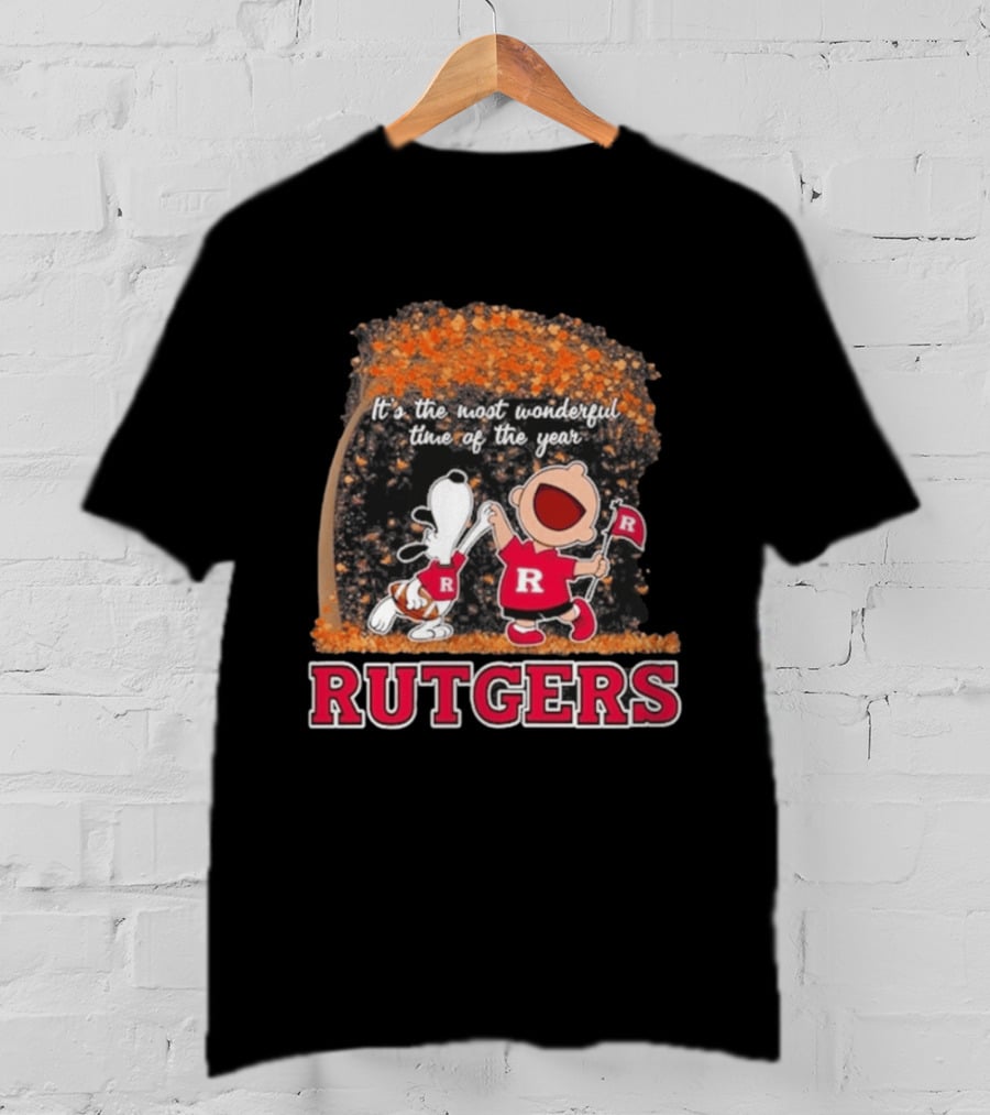 Rutgers Scarlet Knights Snoopy Charlie Brown It's The Most Wonderful Time Of The Year 2026 T-Shirt