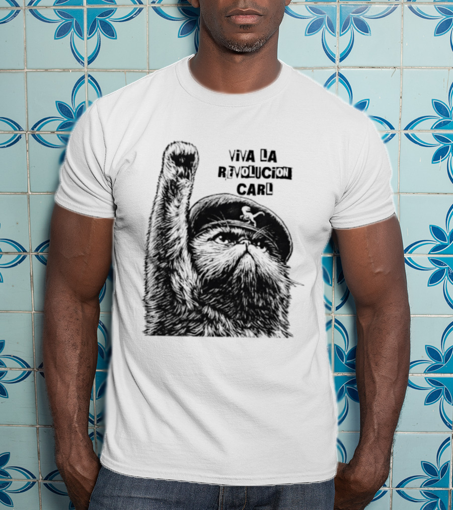 Viva La Revolución Carl Revolutionary Cat Uplifted Paw T-Shirt