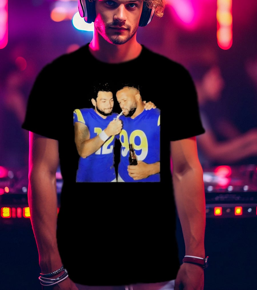 Los Angeles Rams Puka Nacua Aaron Donald Smoking Drinking NFL Football Team Players T-Shirt