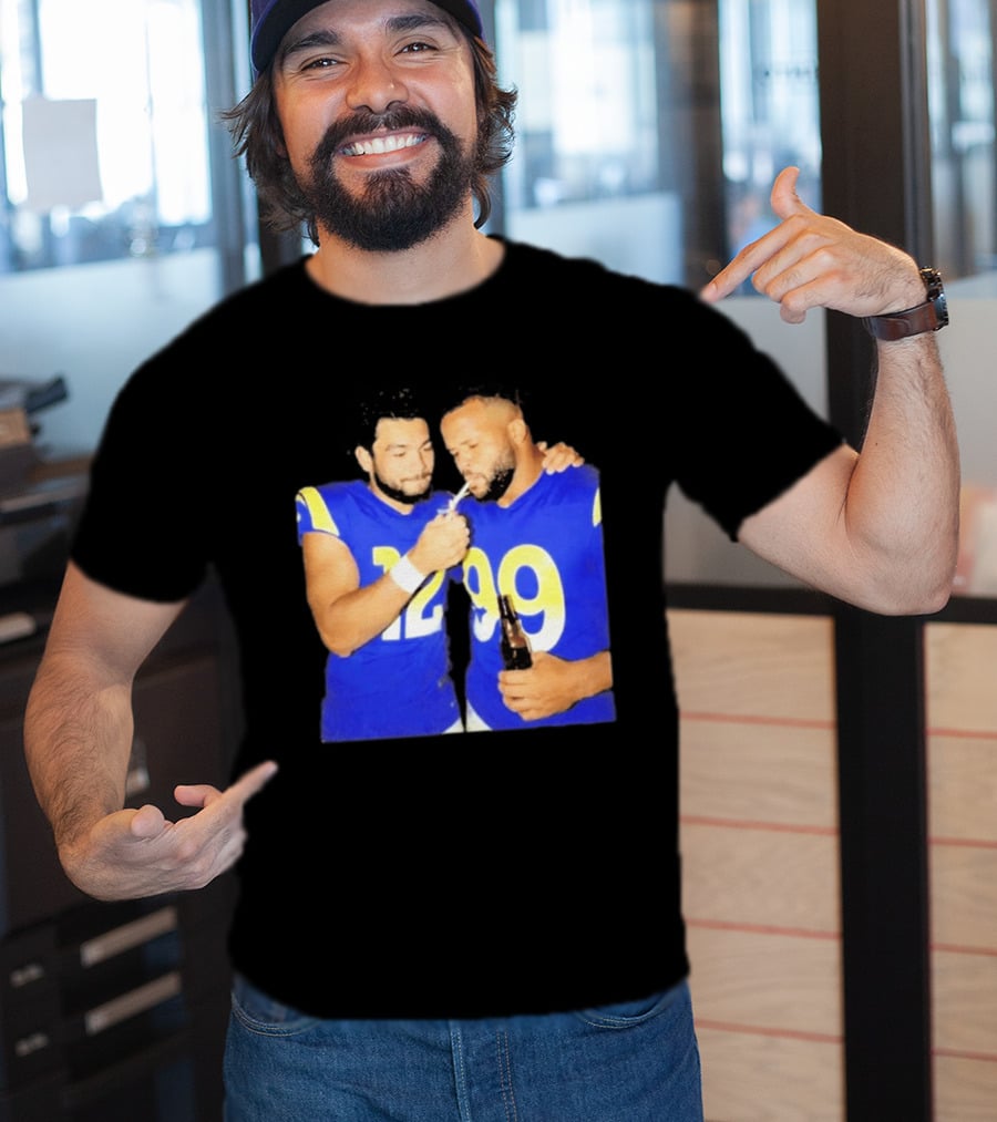 Los Angeles Rams Puka Nacua Aaron Donald Smoking Drinking NFL Football Team Players T-Shirt
