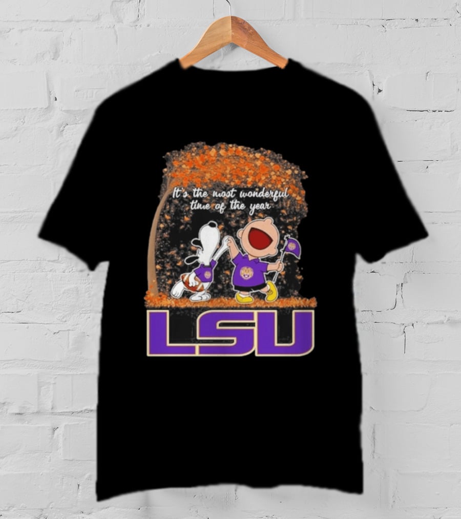 LSU Tigers Snoopy Charlie Brown 2026 Most Wonderful Time T-Shirt