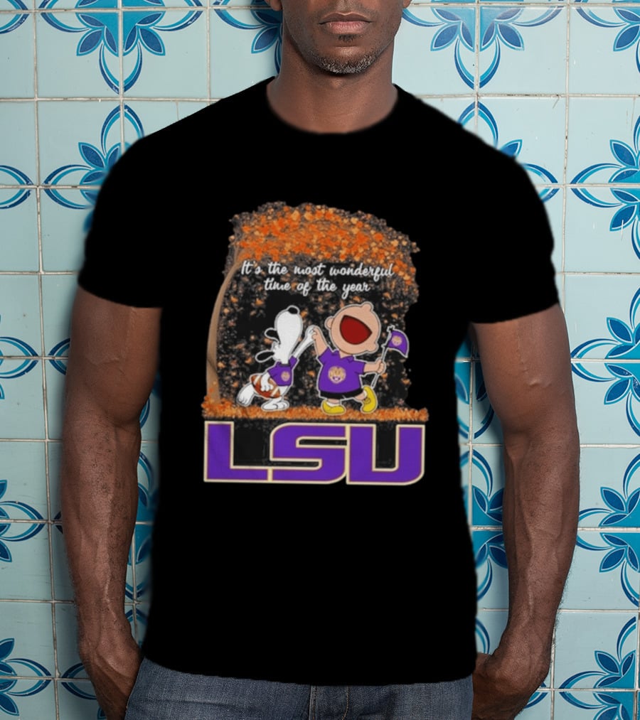 LSU Tigers Snoopy Charlie Brown 2026 Most Wonderful Time T-Shirt