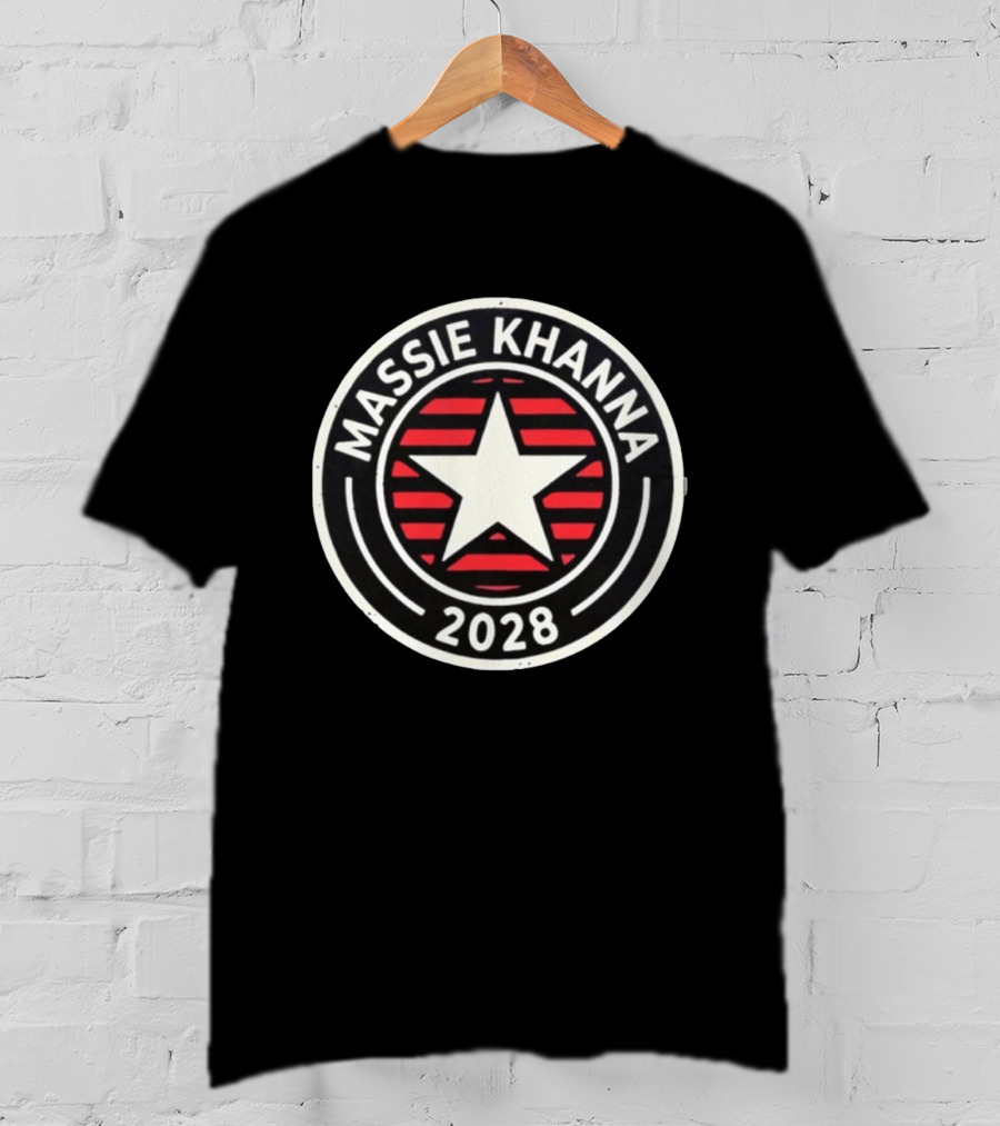 Massie Khanna 2028 White Star Red Stripes Circular T-Shirt