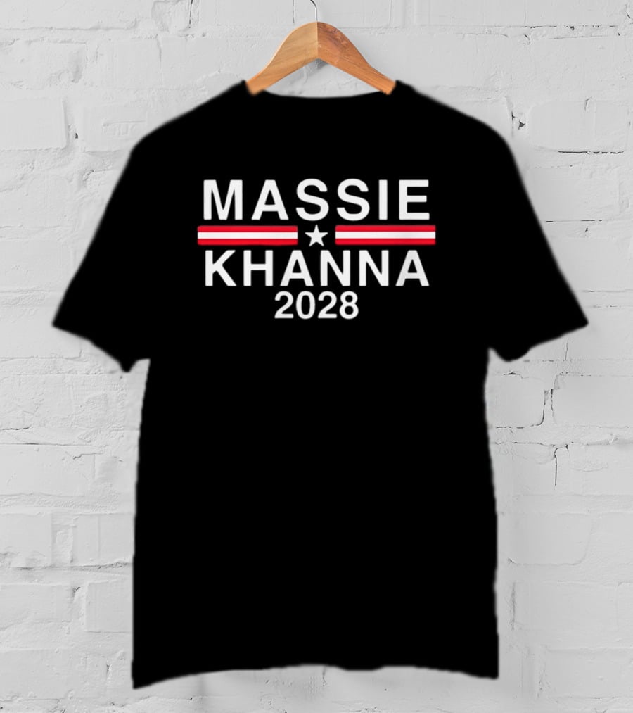 Massie Khanna 2028 Election Campaign Patriotic Star And Stripes T-Shirt