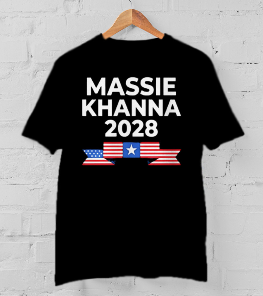 Massie Khanna 2028 American Flag Election Campaign T-Shirt
