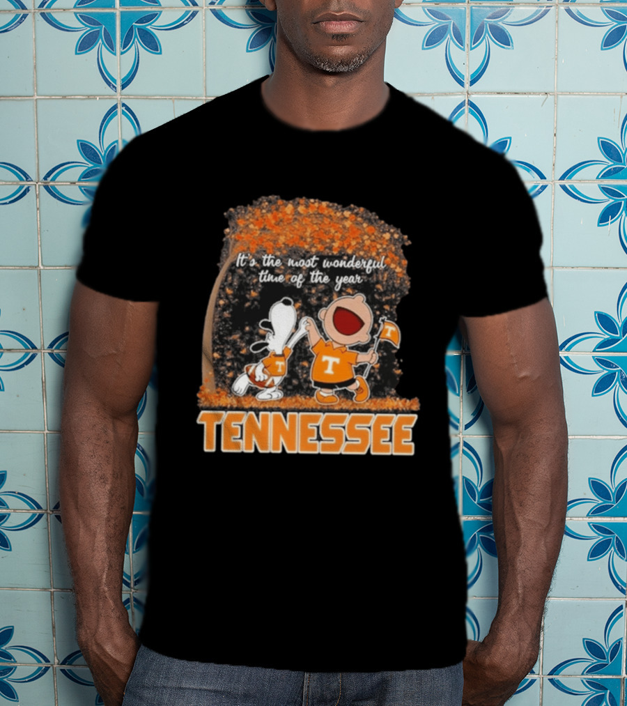 Tennessee Volunteers Snoopy Charlie Brown It's The Most Wonderful Time Of The Year T-Shirt
