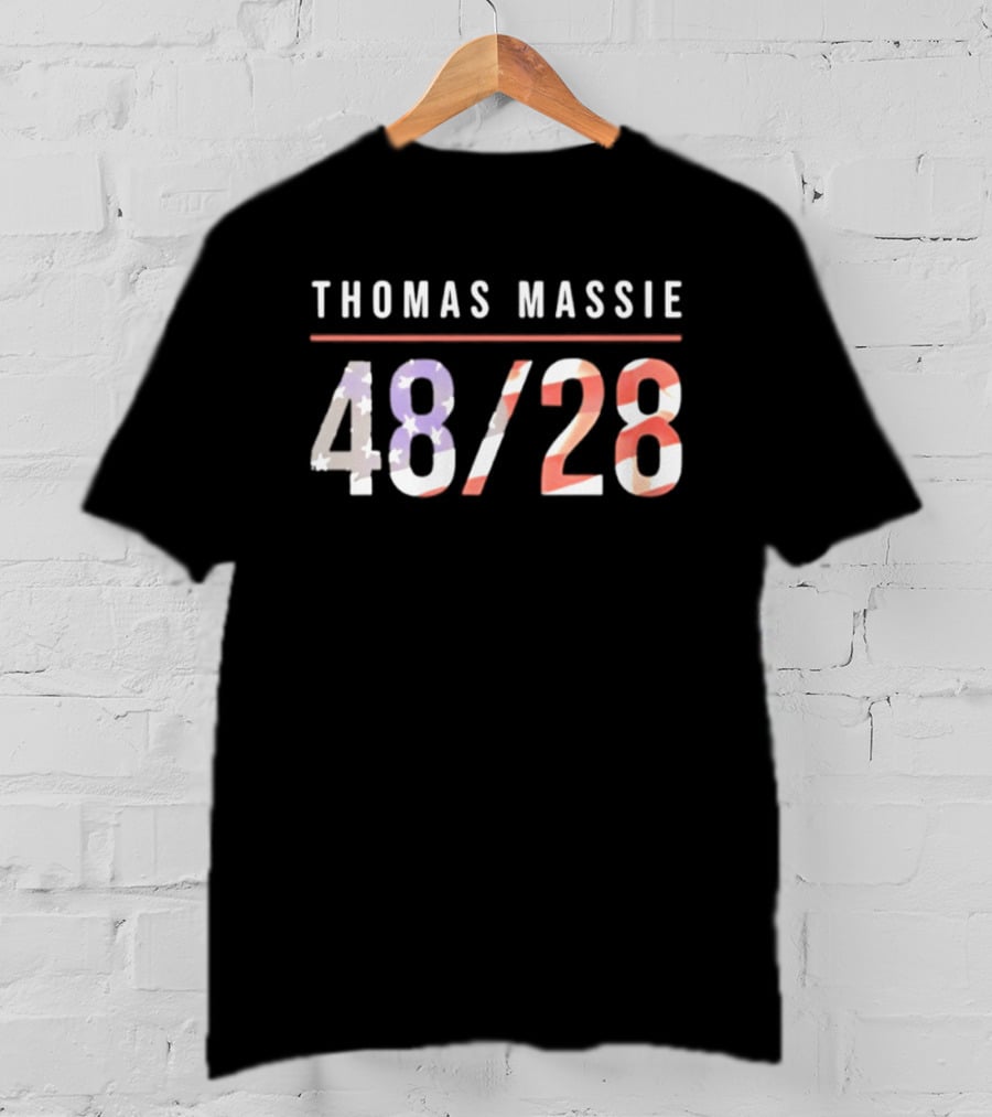 Thomas Massie 48 28 American Flag T-Shirt