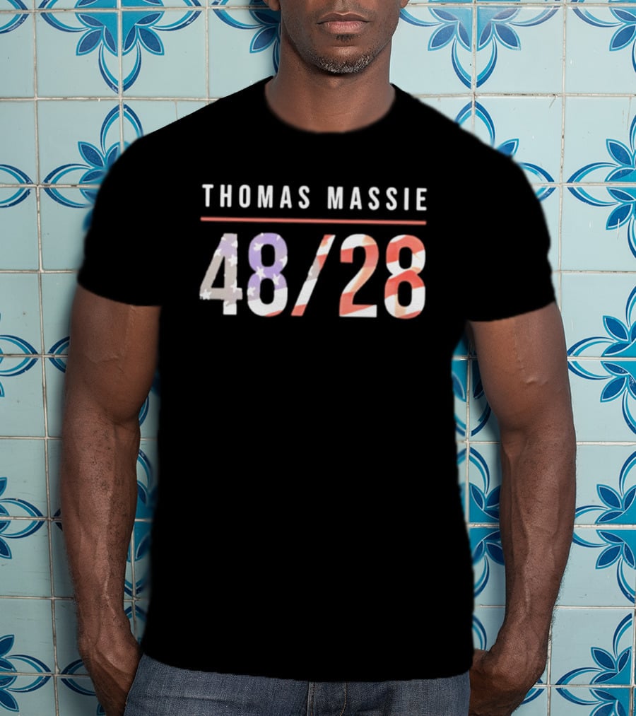 Thomas Massie 48 28 American Flag T-Shirt