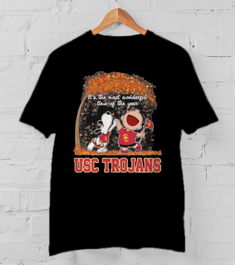 USC Trojans Snoopy Charlie Brown Dancing 2026 Most Wonderful Time Of The Year T-Shirt