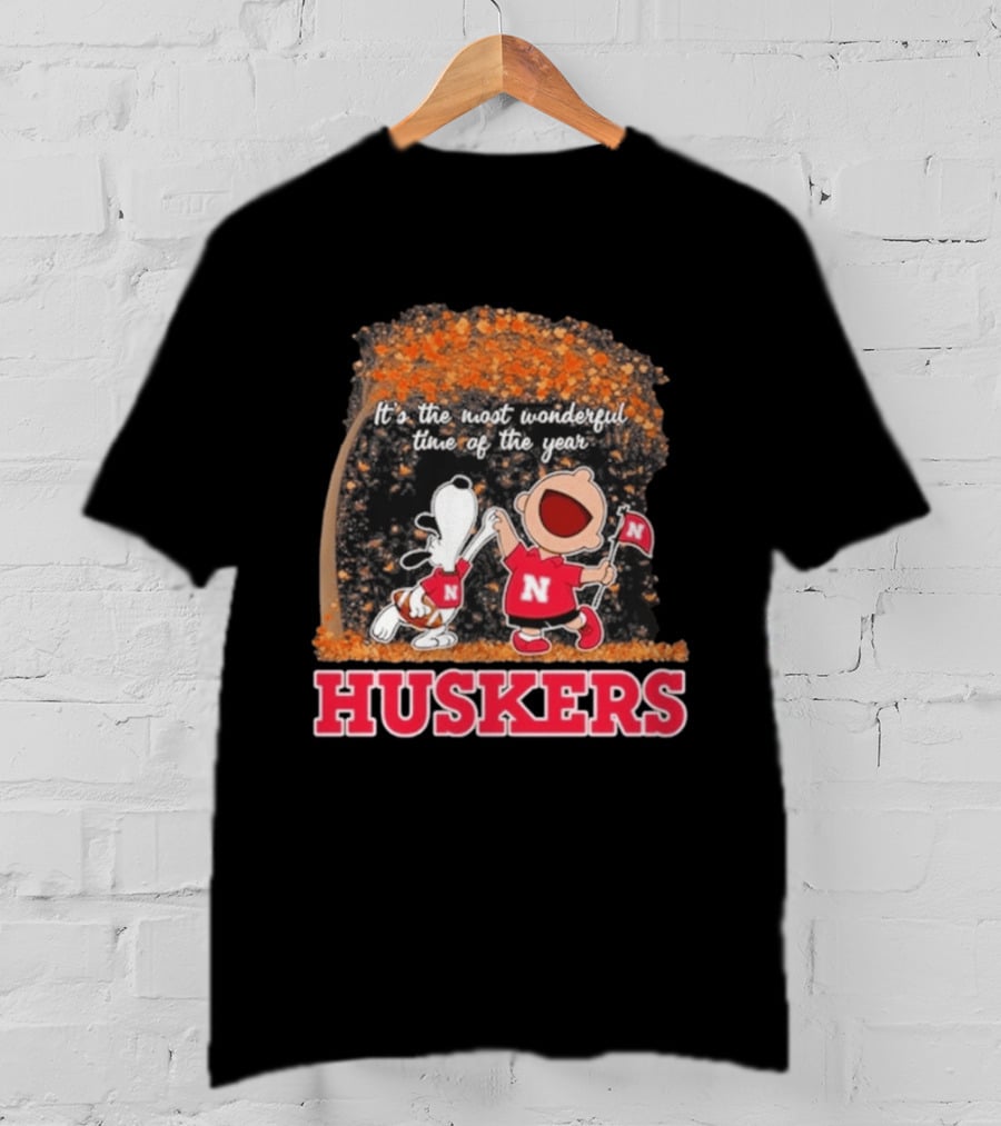 Huskers Snoopy Charlie Brown It's The Most Wonderful Time Of The Year T-Shirt