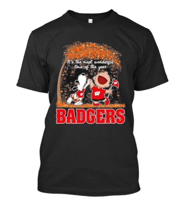 Wisconsin Badgers Snoopy Charlie Brown It's The Most Wonderful Time Of The Year 2026 T-Shirt