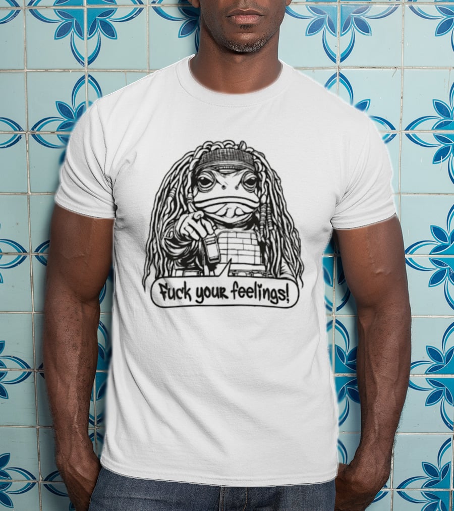 Gangster Frog Expression With Long Hair And Pointing Hand T-Shirt