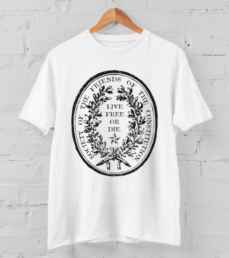 Society Of The Friends Of The Constitution Live Free Or Die Star Wreath T-Shirt