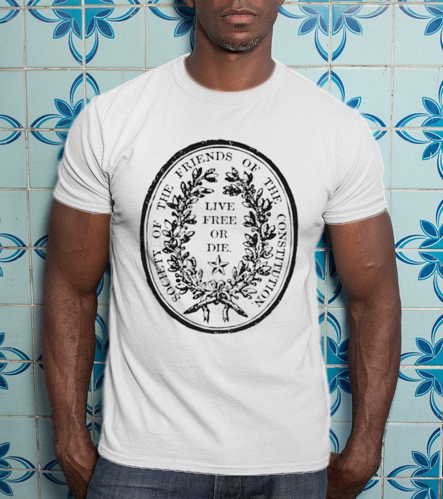 Society Of The Friends Of The Constitution Live Free Or Die Star Wreath T-Shirt