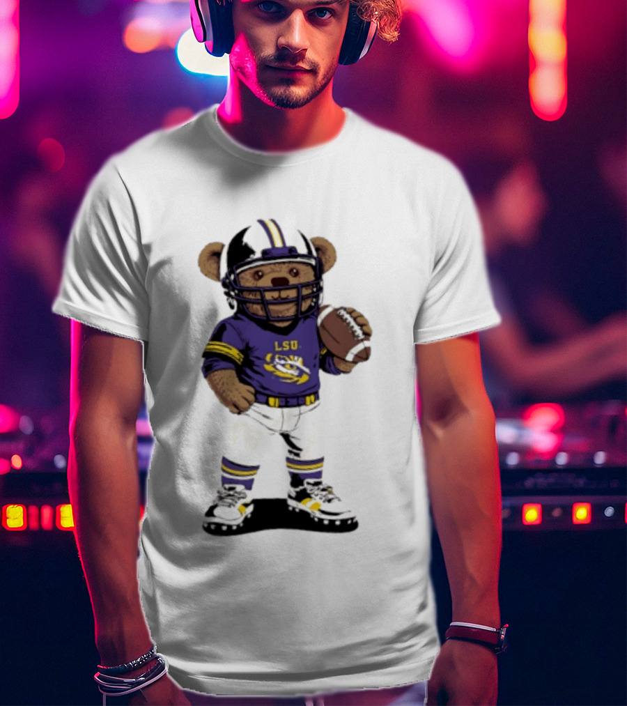 LSU Tigers 2026 NCAA Teddy Bear Football Player In Purple Uniform T-Shirt