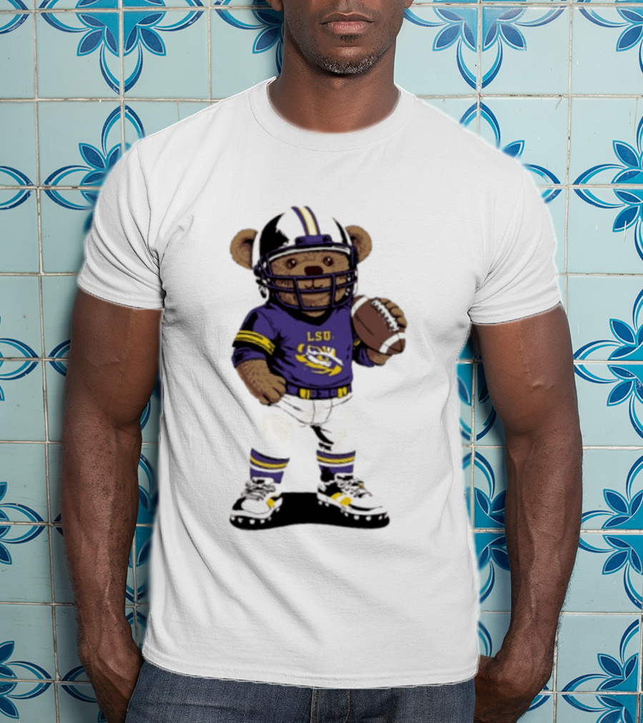 LSU Tigers 2026 NCAA Teddy Bear Football Player In Purple Uniform T-Shirt