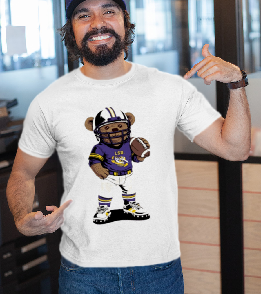 LSU Tigers 2026 NCAA Teddy Bear Football Player In Purple Uniform T-Shirt
