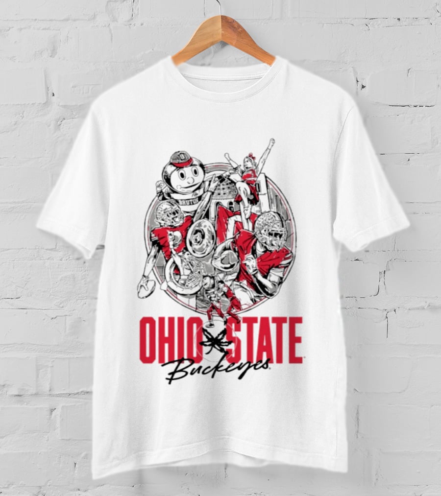 Ohio State Buckeyes Brutus Collage GameDay Spirit T-Shirt