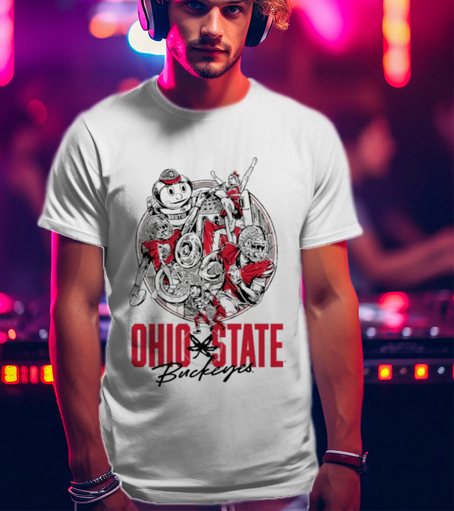 Ohio State Buckeyes Brutus Collage GameDay Spirit T-Shirt