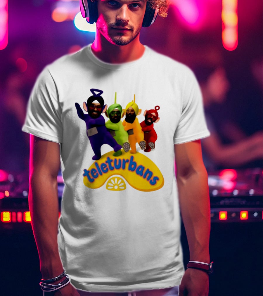 Teleturbans Teletubbies Sikh Turban Characters T-Shirt