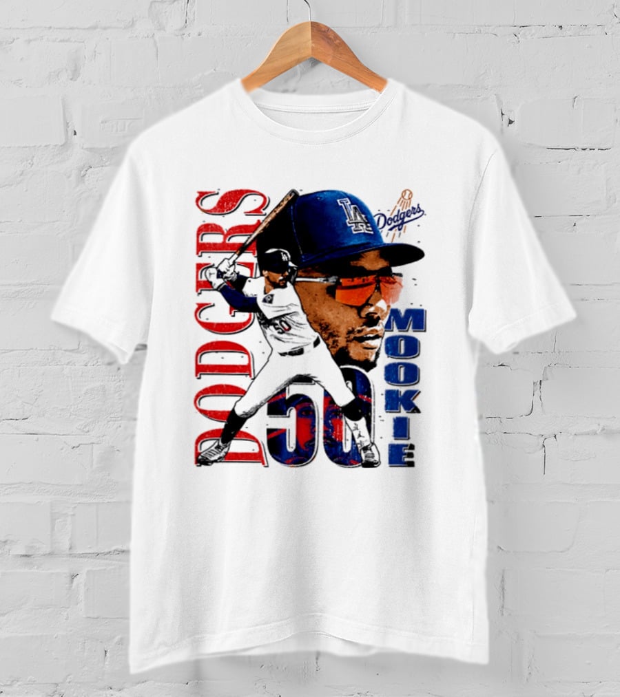 Los Angeles Dodgers Mookie Betts 50 Baseball Player Two Sided T-Shirt