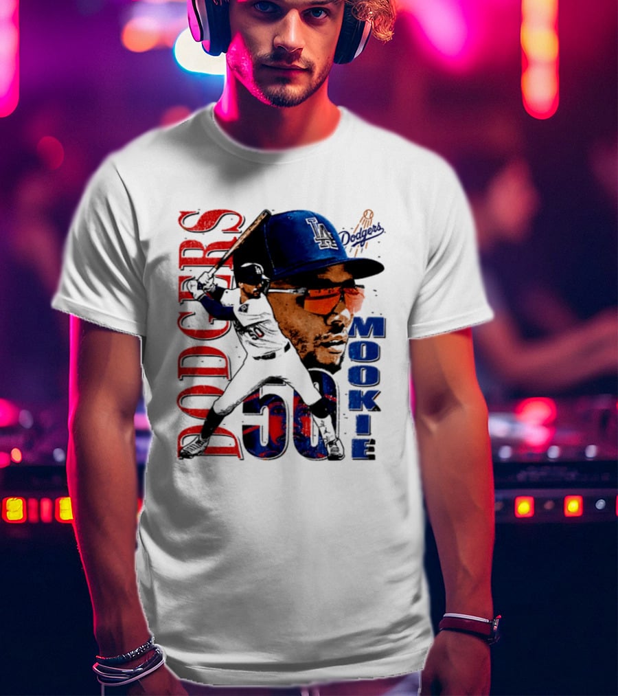 Los Angeles Dodgers Mookie Betts 50 Baseball Player Two Sided T-Shirt