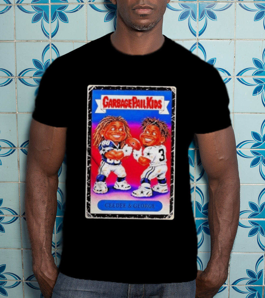 Garbage Pail Kids CeeDee George Cowboys Steelers Football Card Characters T-Shirt