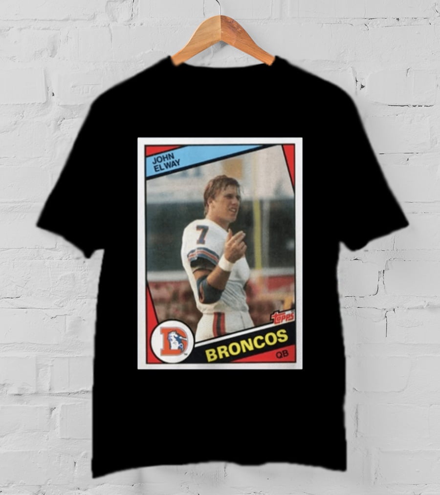 Brandon Perna John Elway Broncos Topps Card NFL QB T-Shirt