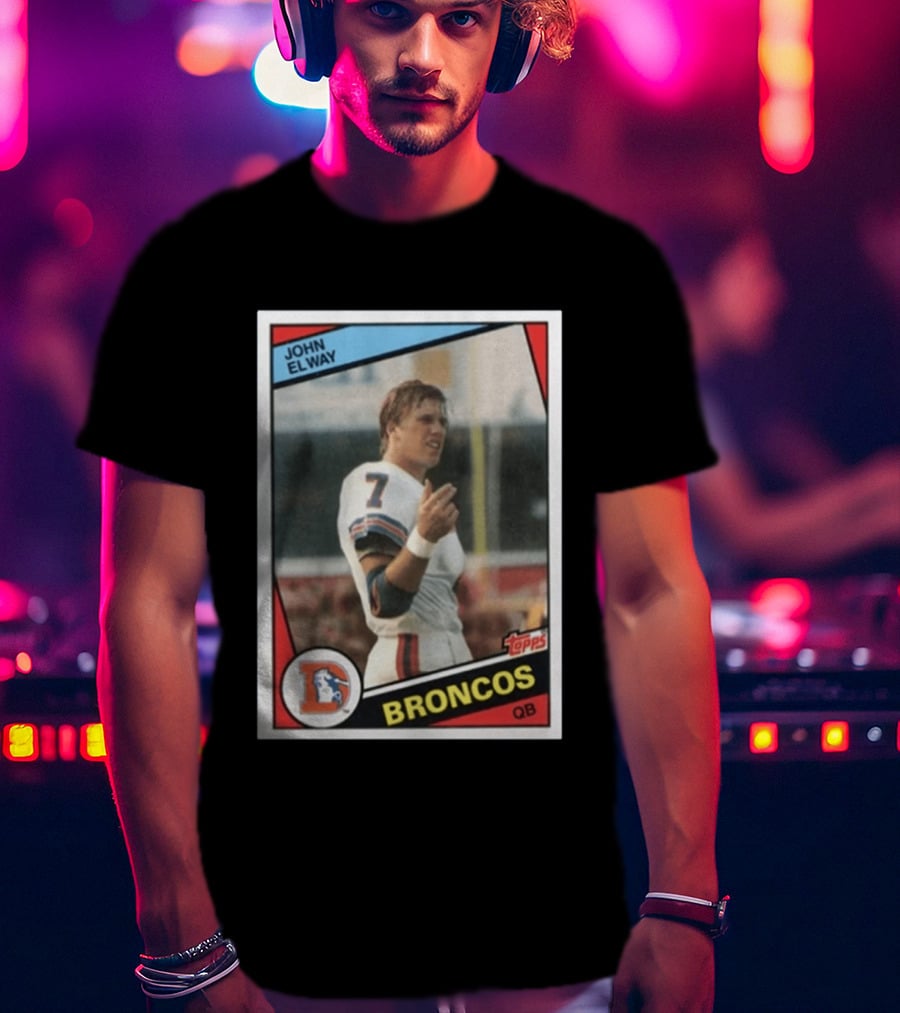 Brandon Perna John Elway Broncos Topps Card NFL QB T-Shirt