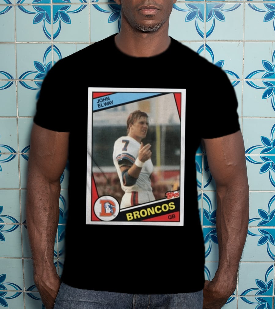 Brandon Perna John Elway Broncos Topps Card NFL QB T-Shirt