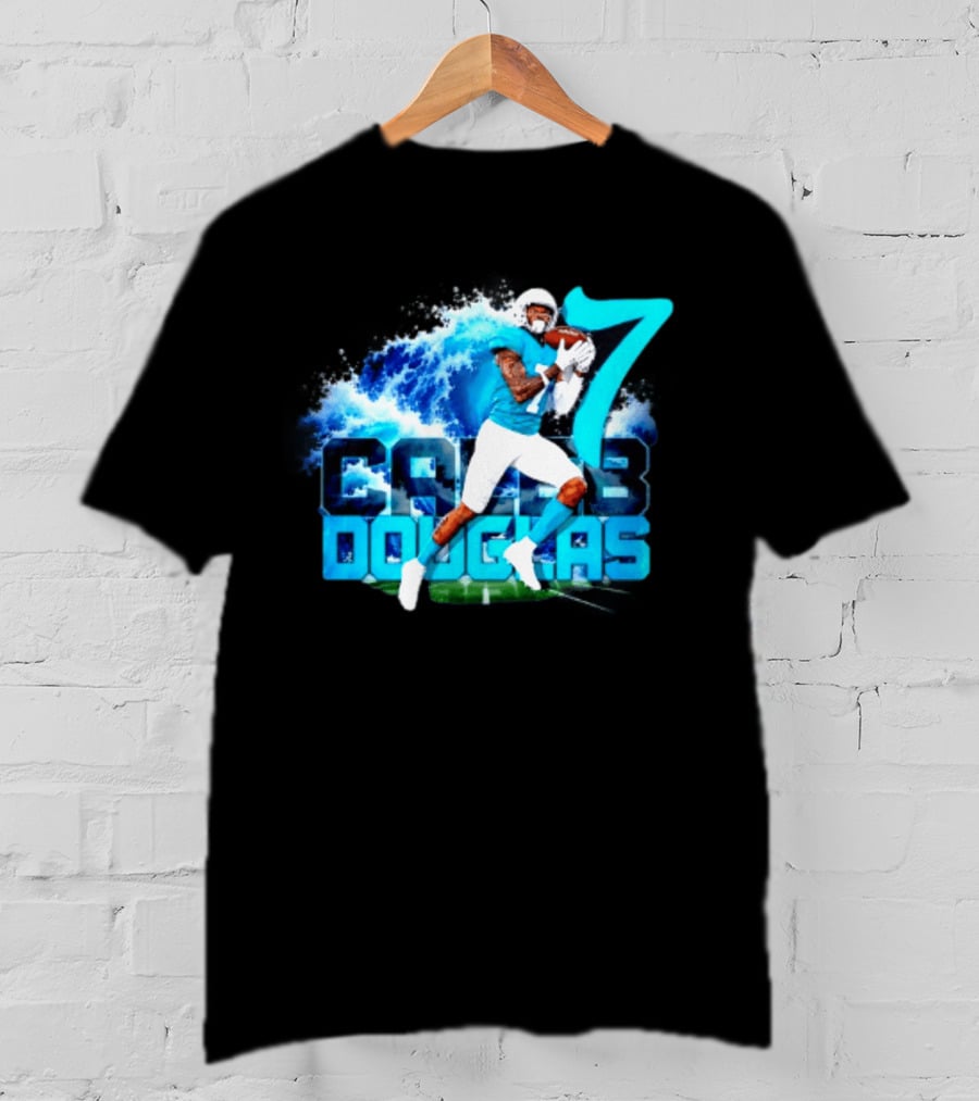 Caleb Douglas Miami Dolphins Tidal Wave Football Player Number 7 T-Shirt