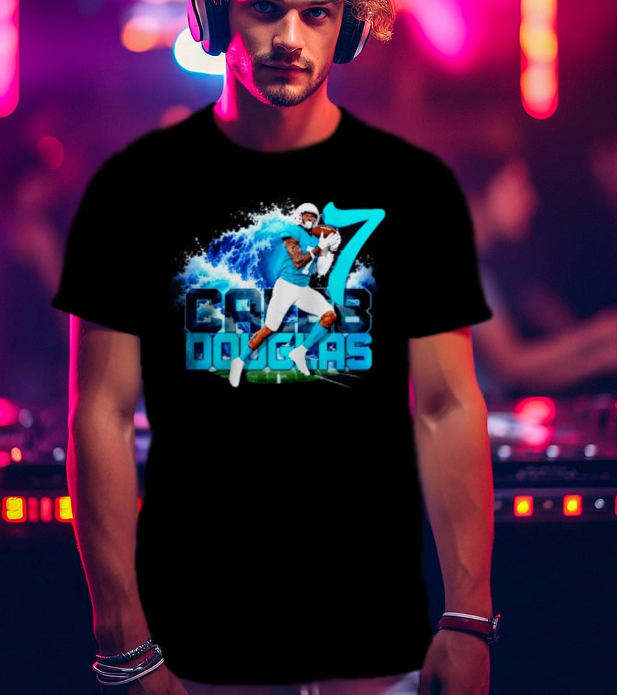 Caleb Douglas Miami Dolphins Tidal Wave Football Player Number 7 T-Shirt