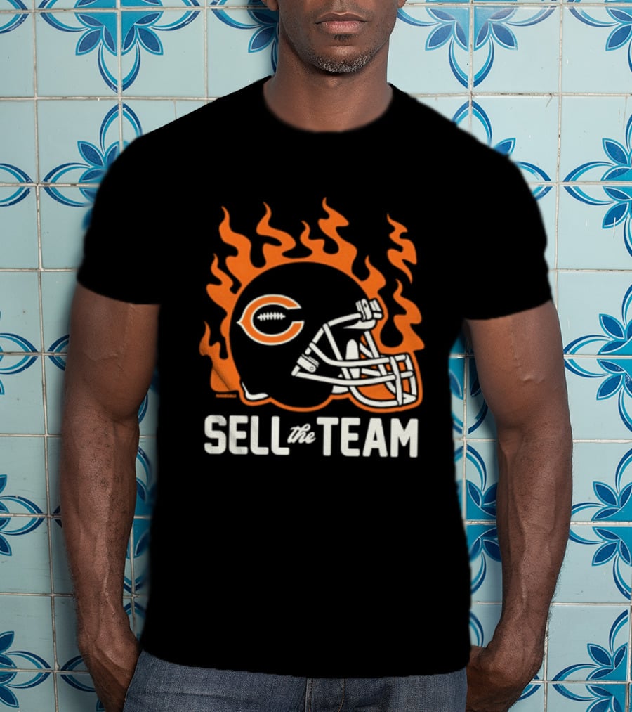 Chicago Bears Sell The Team Flaming Helmet T-Shirt