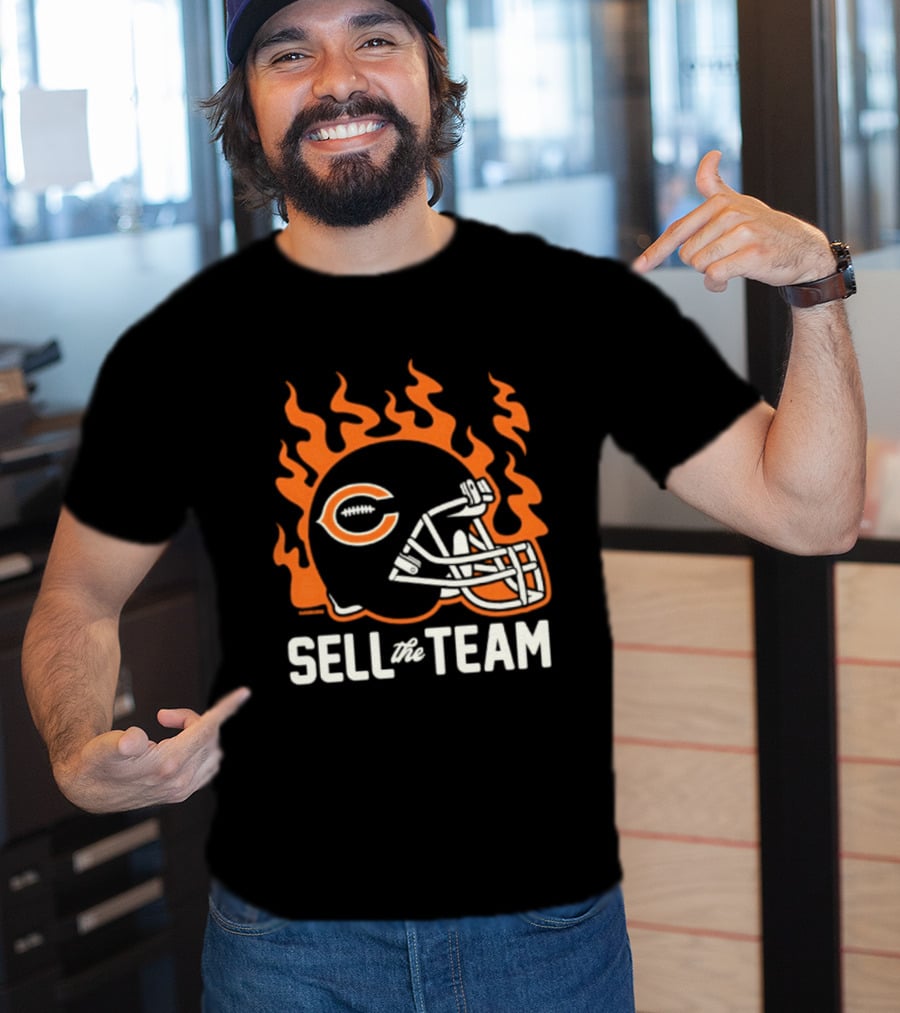 Chicago Bears Sell The Team Flaming Helmet T-Shirt