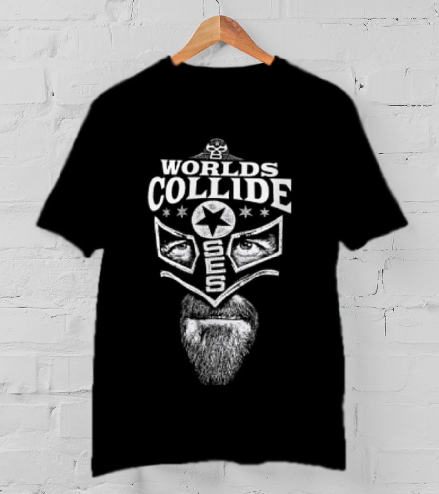 CM Punk Worlds Collide Chicago Mask Star Symbol Two Sided T-Shirt