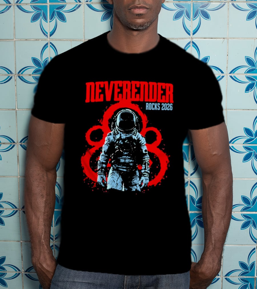 Neverender Rocks 2026 Astronaut Coheed Cambria Red Circles T-Shirt