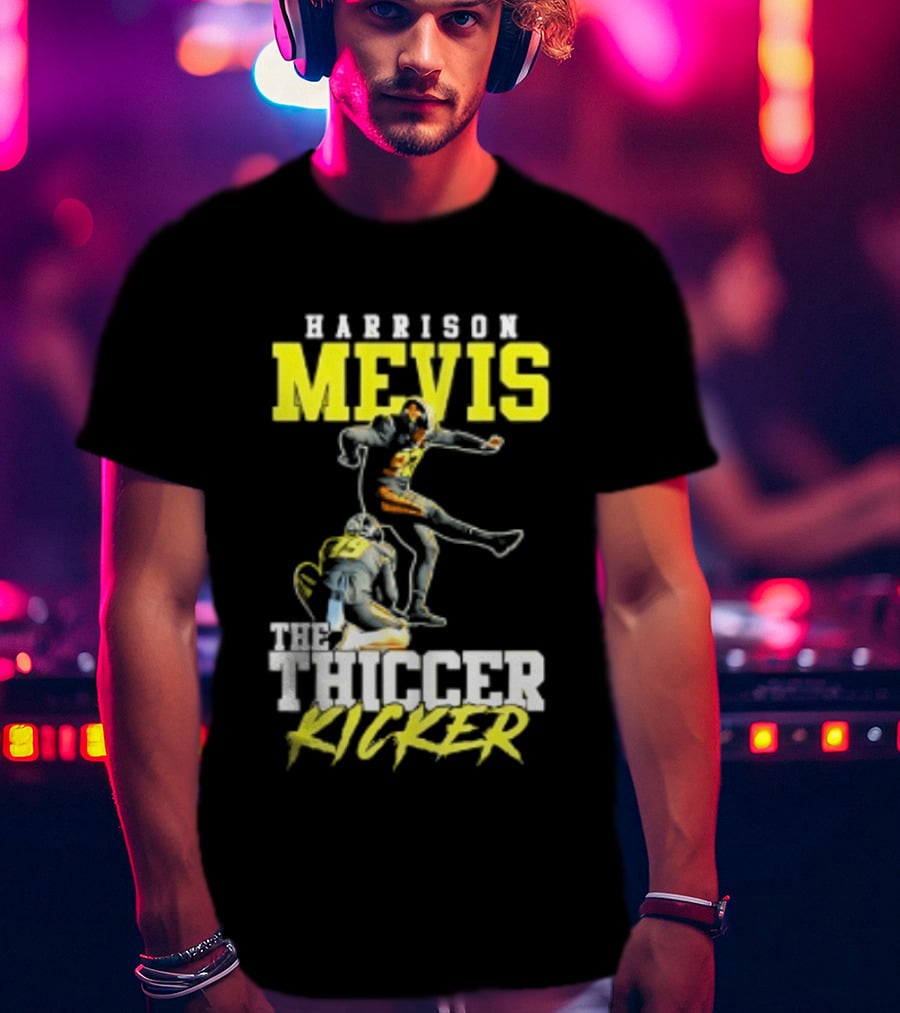 Harrison Mevis The Thiccer Kicker Football Player 92 T-Shirt