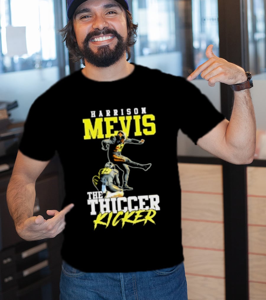 Harrison Mevis The Thiccer Kicker Football Player 92 T-Shirt