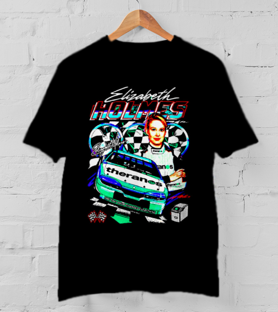 Elizabeth Holmes Theranos Racing Checkered Flag Bootleg T-Shirt